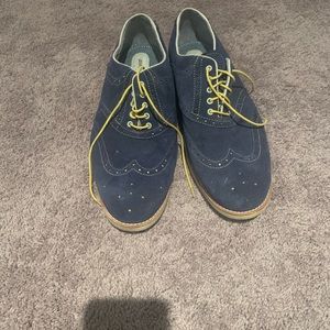 Johnston & Murphy suede blue shoes.